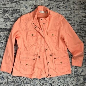L.L.Bean Women's BeanFlex Utility Jacket Drawcord Waist Coral